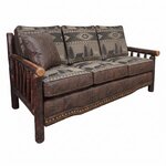 Amish Handcrafted Luke Rustic Hickory Log 77" Sofa