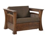 Amish Calvert Sleeper Chair shown in Red Oak with Asbury Stain and Mocha Fabric