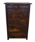 Amish Handcrafted Grace Rustic Rough-Cut Maple Wood 5-Drawer Chest of Drawers - Quick Ship  Shown in RC Maple with  Michael’s Cherry Stain
