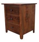 Amish Handcrafted Grace Rustic Rough-Cut Maple Wood 3-Drawer Nightstand - Quick Ship