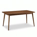 Amish Handcrafted Mid Century Modern Dining Table with Tapered Legs shown in Walnut with Natural Stain