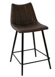 Amish Crafted Modern Bucket Counter and Bar Stool with Channel Stitch and Metal Base