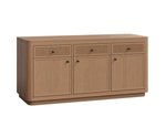Amish 57 1/2 Wide Harlow Modern 3-Door Server shown in White Oaks with AMS-45055 Stain.