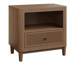 Harlow Modern 1-Drawer Nightstand with Open Shelving