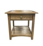 Outlet Amish Made Oak Wood End Table with Drawer In-Stock