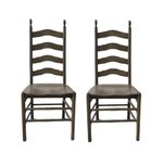 Amish Outlet: Oak Wood Ladderback Dining Chair Set In Stock (Set of 2 Arms and 2 Sides)