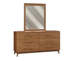Amish 72 Wide Aria 6-Drawer Dresser with Optional Mirror shown in Sap Cherry with Sand Stain