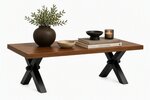 Amish Hillsview Solid Wood Contemporary Coffee Table with X Base