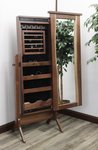 Amish 26 Wide Live Edge Floor Mirror with Jewelry Storage