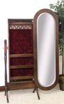 Amish 26 Wide Oval Full Length Cheval Mirror with Jewelry Storage