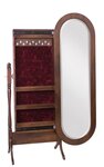Amish Oval Full Length Cheval Mirror with Hidden Jewelry Storage