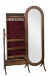 Amish 26 Wide Oval Full Length Cheval Mirror with Jewelry Storage