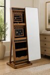 Amish Handcrafted Freestanding Mirrored Jewelry Storage Cabinet