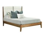 Amish Java Bed with Upholstered Headboard