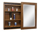 Amish Handcrafted Solid Wood 25" Wide Wall Mount Medicine Cabinet with Mirror