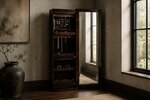 Amish Handcrafted Swivel Jewelry Cabinet with Shoe Storage Armoire