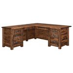 Amish Rough Sawn L-Shaped Desk - Buy As Pictured
