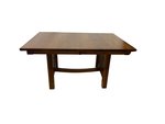 Amish Brown Maple Mission Trestle Dining Table - Buy As Pictured