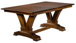 Amish Brown Maple Formal Trestle Dining Table - Buy As Pictured