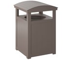 Poly 30 Gallon Outdoor Commercial Poly Trash Can with Hood