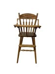Amish Outlet: Oak Farmhouse High Chair with Flip Tray In-Stock