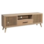 Amish Elowyn TV Unit with Storage shown in White Oak with Seashell Stain
