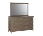 Amish 60 Wide Lakeside 6-Drawer Dresser with Optional Mirror shown in Red Oak with Rustic Pine Stain
