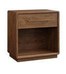 Amish Harlan Modern Open Nightstand with Plinth Base