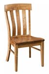 Amish Brown Maple Wood Burke Curved Back Dining Chair - Quick Ship
