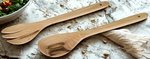 Maple Hand Carved Salad Serving Set In-Stock