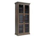 Amish 36 Wide Wheeler Curio Cabinet shown in Rustic White Oak with Light Brown Stain