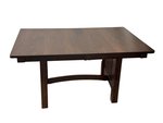 Outlet Amish Made Cornelius Mission Trestle Cherry Wood Dining Table In-Stock