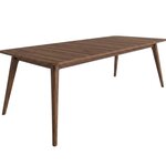 Amish Soren Mid-Century Modern Rectangular Leg Dining Table shown in Walnut with Natural Stain