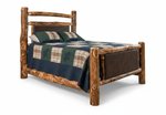 Amish Handcrafted Rustic Log Panel Bed
