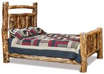 Amish Rustic Log Panel Bed shown in Aspen
