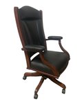 Outlet: Upholstered Executive Swivel Office Chair with Casters In-Stock