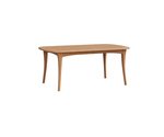 Amish Modern Slender Leg Dining Table shown in Brown Maple with Medium Walnut Stain