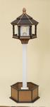 Amish Made Poly Lumber Large Hexagon Bird Feeder with Planter and Post