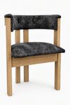 Amish White Oak Modern Upholstered Dining Chair Set of 4 In-Stock