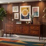 Amish Solid Wood Milan Mid-Century Modern 84" Media Console
