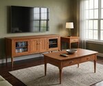 Amish Solid Wood Milan Mid-Century Modern 3-Piece Living Room Set