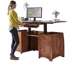 Amish Boulder Creek Sit-to-Stand Curved Top desk