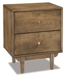 Amish Madelyn Mid Century Modern 2-Drawer Nightstand