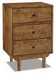 Amish Madelyn Mid Century Modern 3-Drawer Nightstand