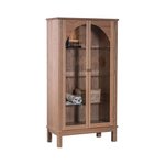 Amish Cade Modern 2-Door Glass Curio Cabinet shown in Red Oak with Wicker Stain