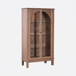 Amish Cade Modern 2-Door Curio Display Cabinet with Arched Glass Doors