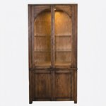 Amish Cade Modern 2-Door Display Hutch Cabinet with Arched Glass Doors