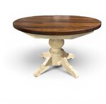 Amish Outlet: Kowan Reclaimed Barnwood Dining Table with Solid Top In-Stock
