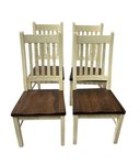 Outlet Amish Made Barnwood Farmhouse Dining Chair Set of 4 - In-Stock