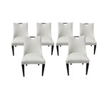 Outlet Amish Made Woodland Modern Upholstered Handle Back Dining Chair Set of 6 In-Stock
